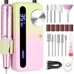 Pink And Green Professional Cordless Rechargeable Nail Drill E-File